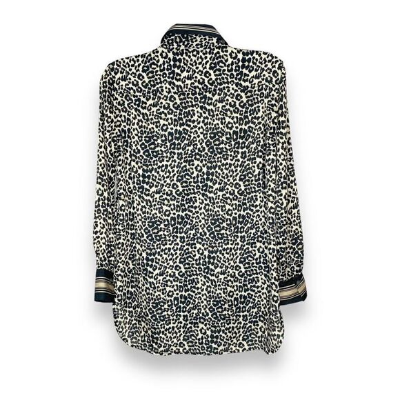 Equipment Women's Leopard Animal Print Bradner Shirt in Natural Multi Size - XS - Picture 6 of 13